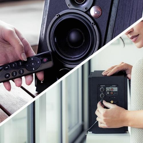 ลำโพง Edifier R1855DB วัสดุทำจากไม้ MDF อย่างดี